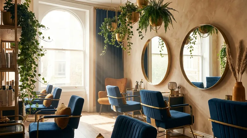Bright salon interior with styling chairs and round mirrors, How to Start a Med Spa in Wisconsin