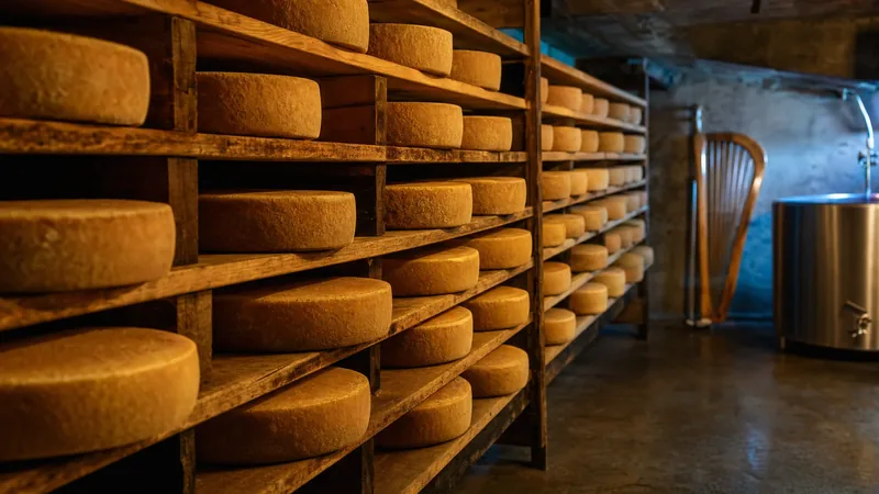 Wheels of cheese aging on wooden shelves in a small creamery, How to Start a Meat Processing or Deer Processing Business in Wisconsin