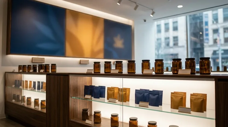 Minimal retail shelf of jars and pouches under gallery lighting, How to Open a CBD or Hemp Store in Wisconsin Before the 2026 Federal THC Cap